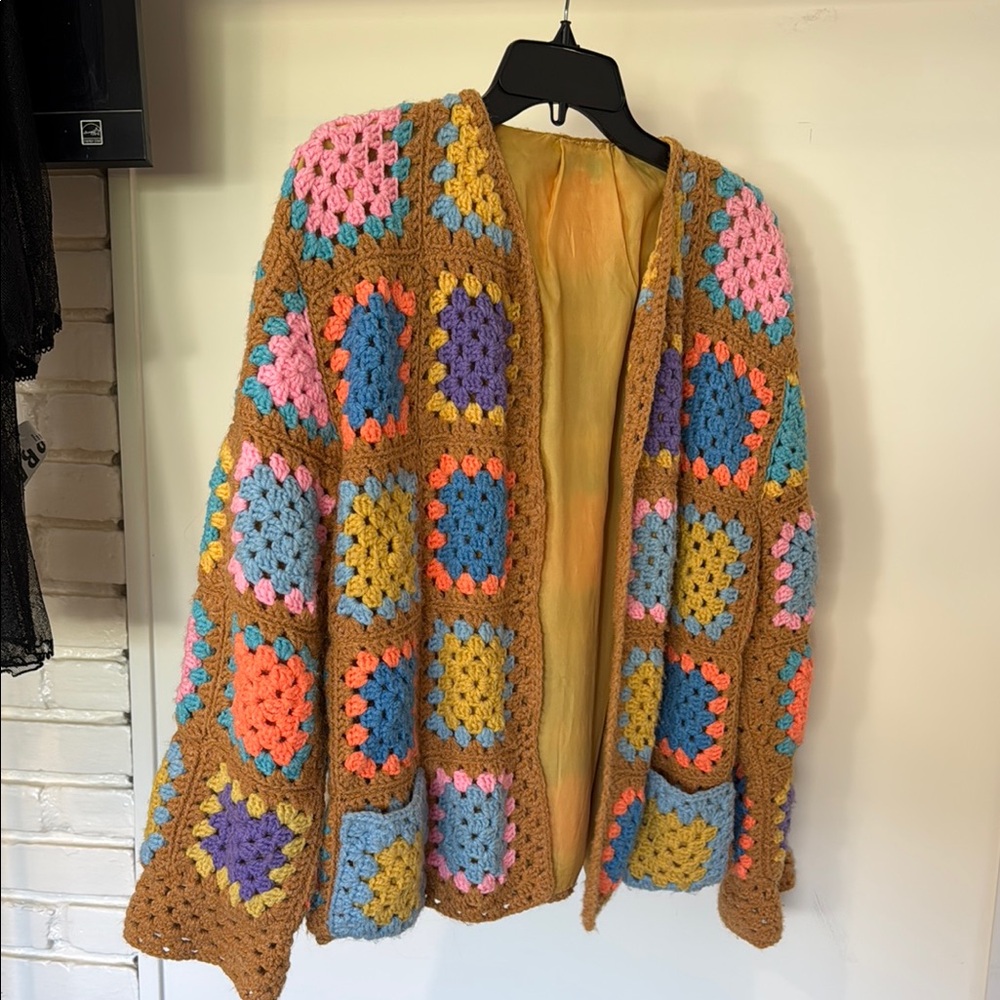 Colorful Crochet Patchwork Cardigan